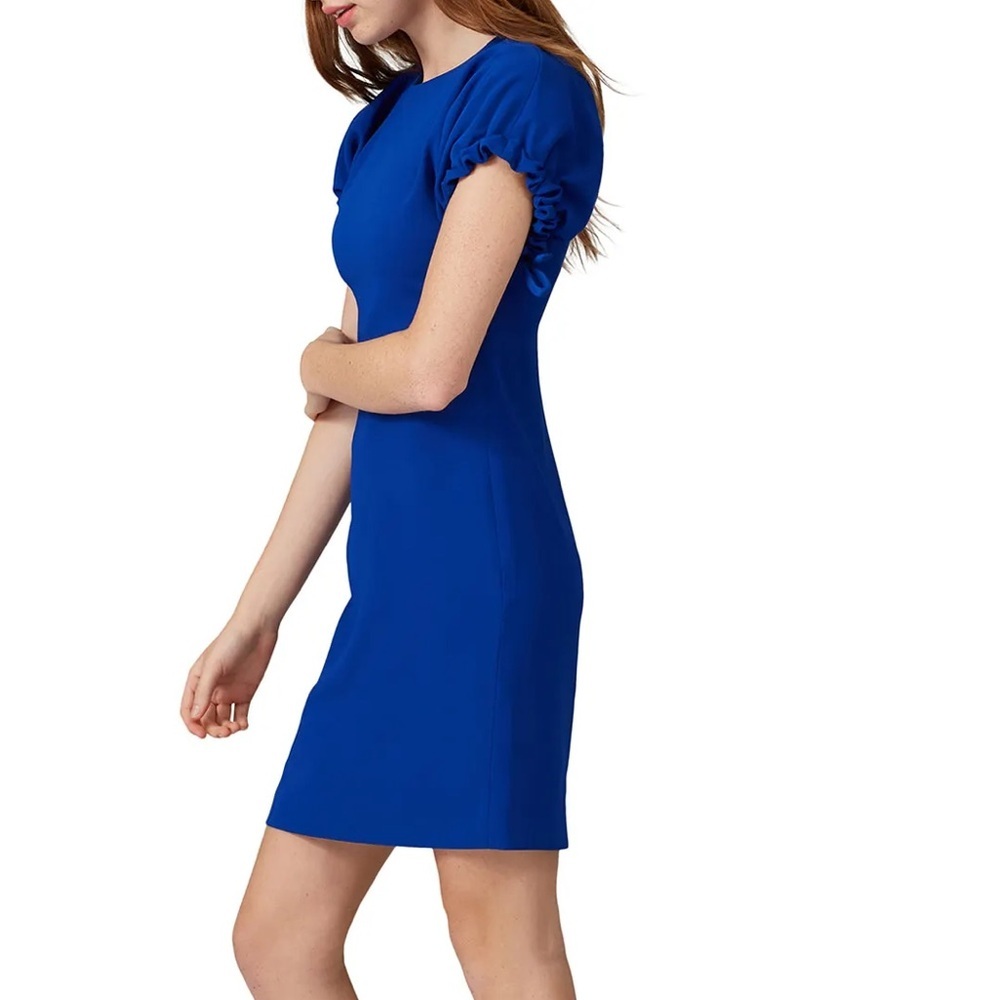 Victoria Victoria Beckham Blue Tie Sleeve Dress